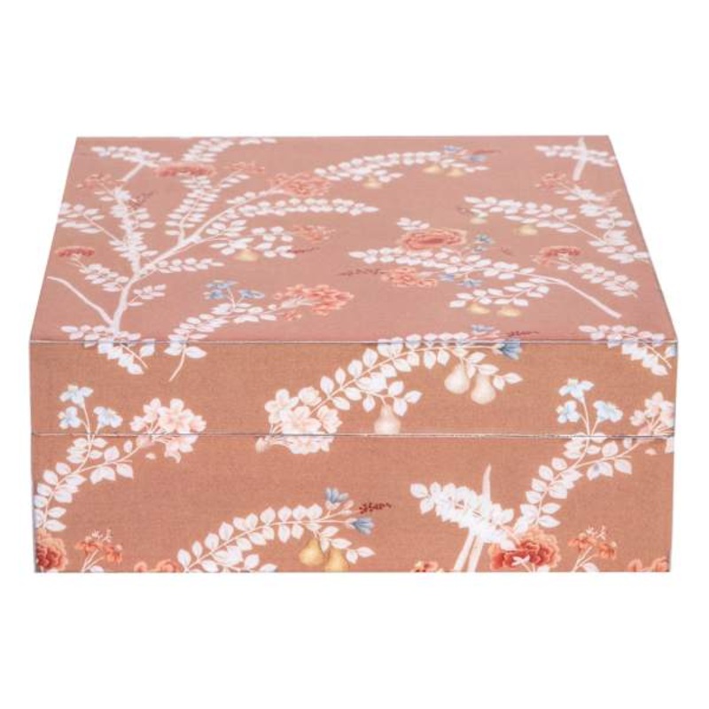 Pink Floral Print Decorative Box, 6×5