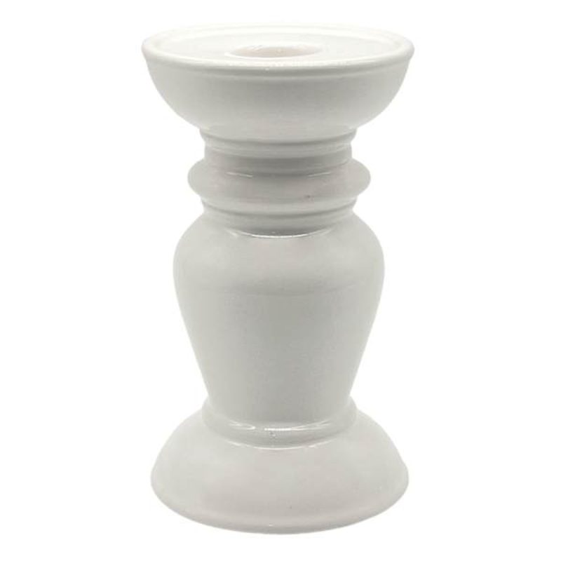 White Dual Candle Holder, 6″
