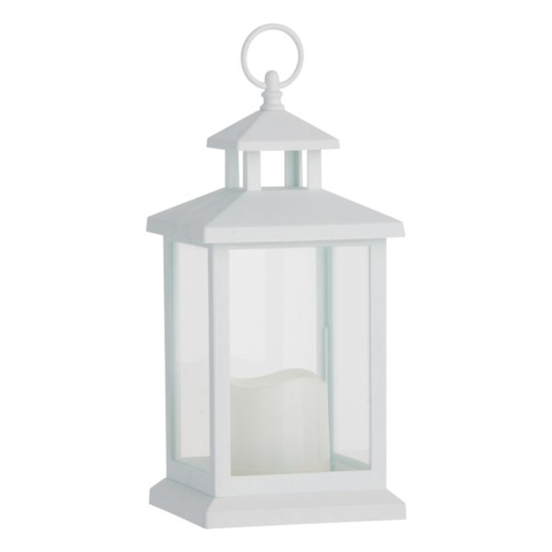 White LED Lantern with 6 Hour Timer, 12″