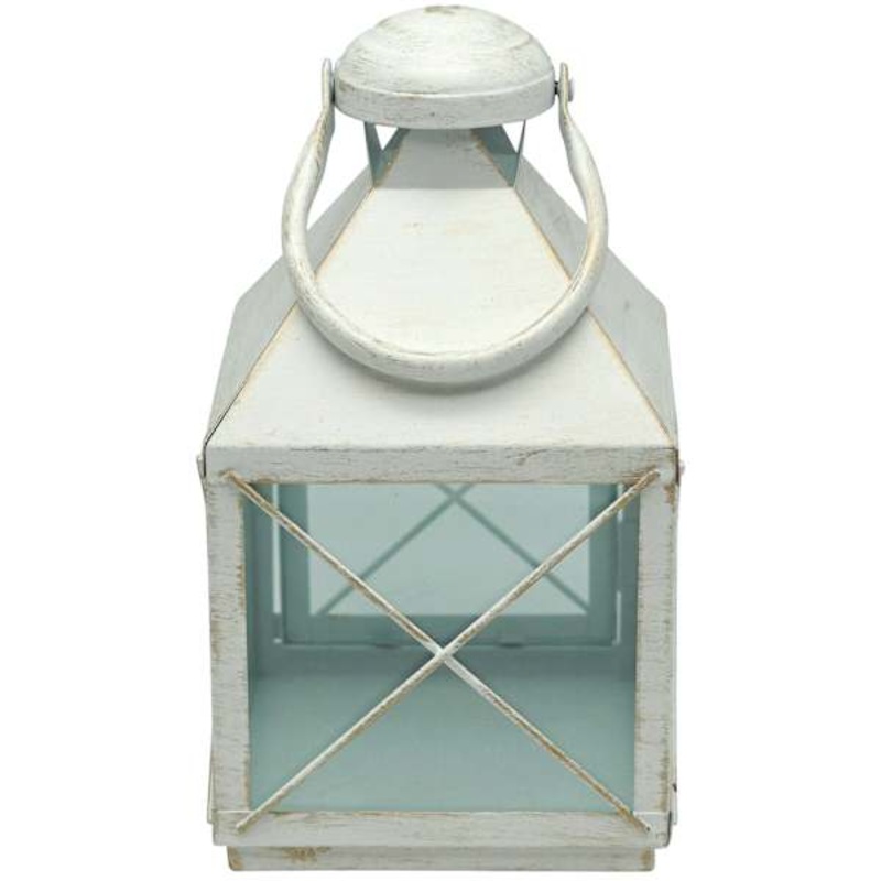 White Metal Lantern, 11″