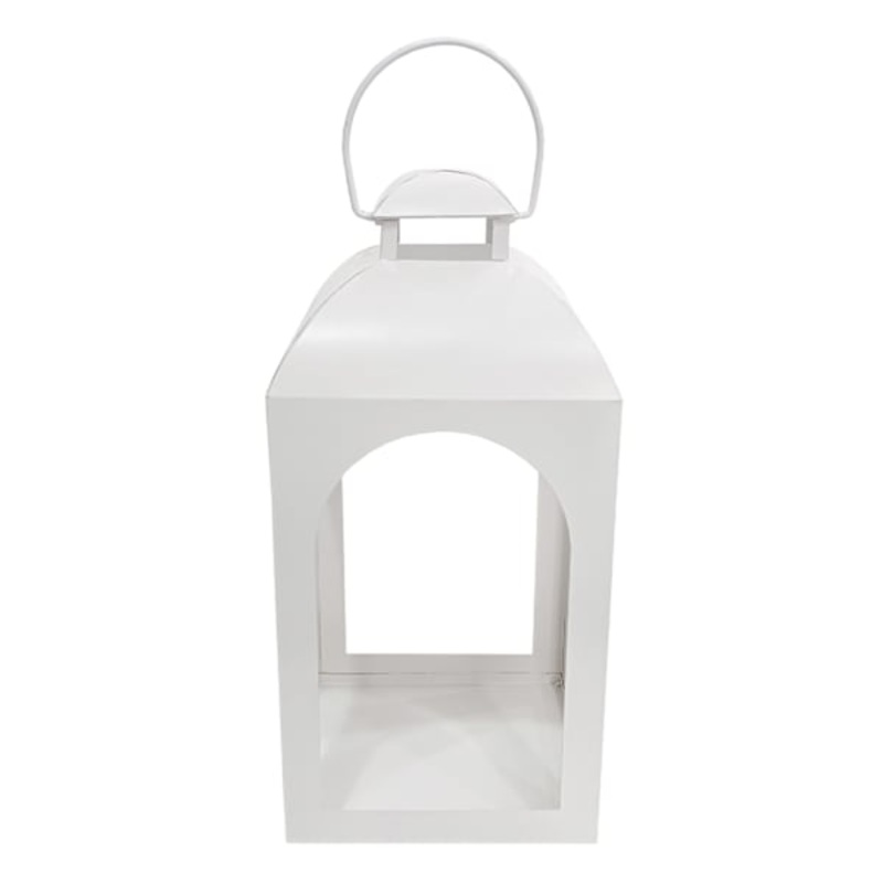 White Metal Lantern, 17″