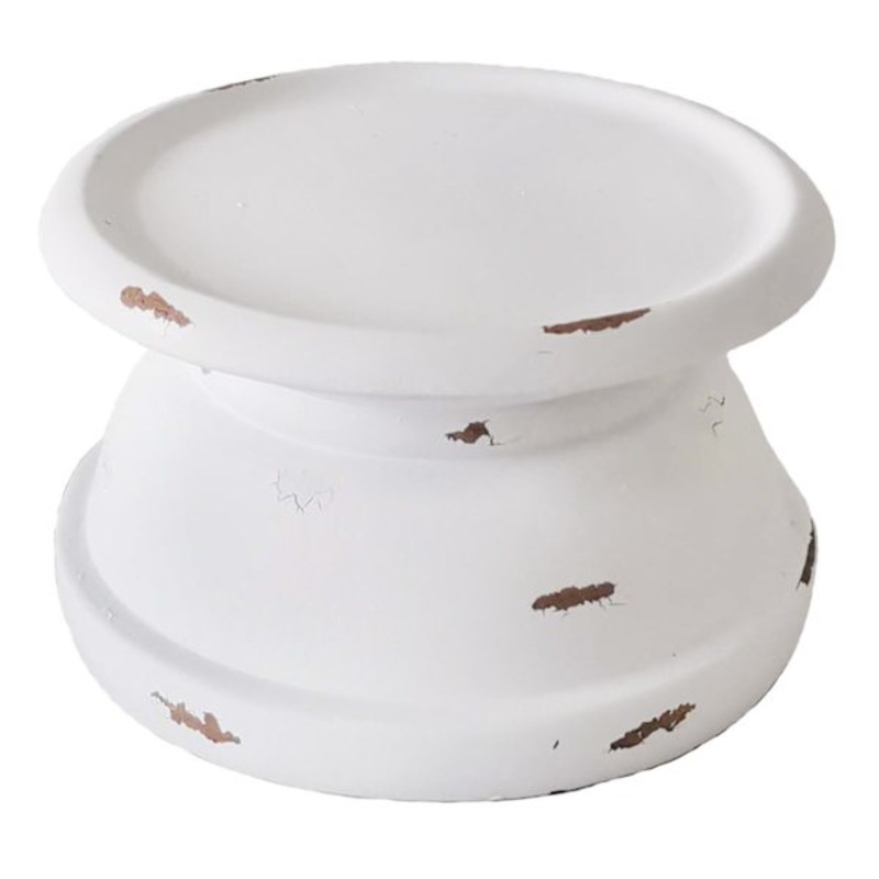 White Pillar Candle Holder, 3″