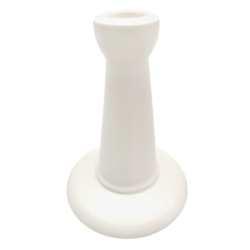 White Porcelain Taper Candle Holder, 5″