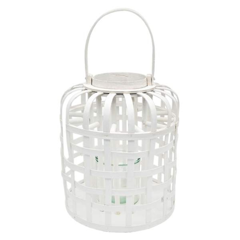 White Wood Lantern, 14″