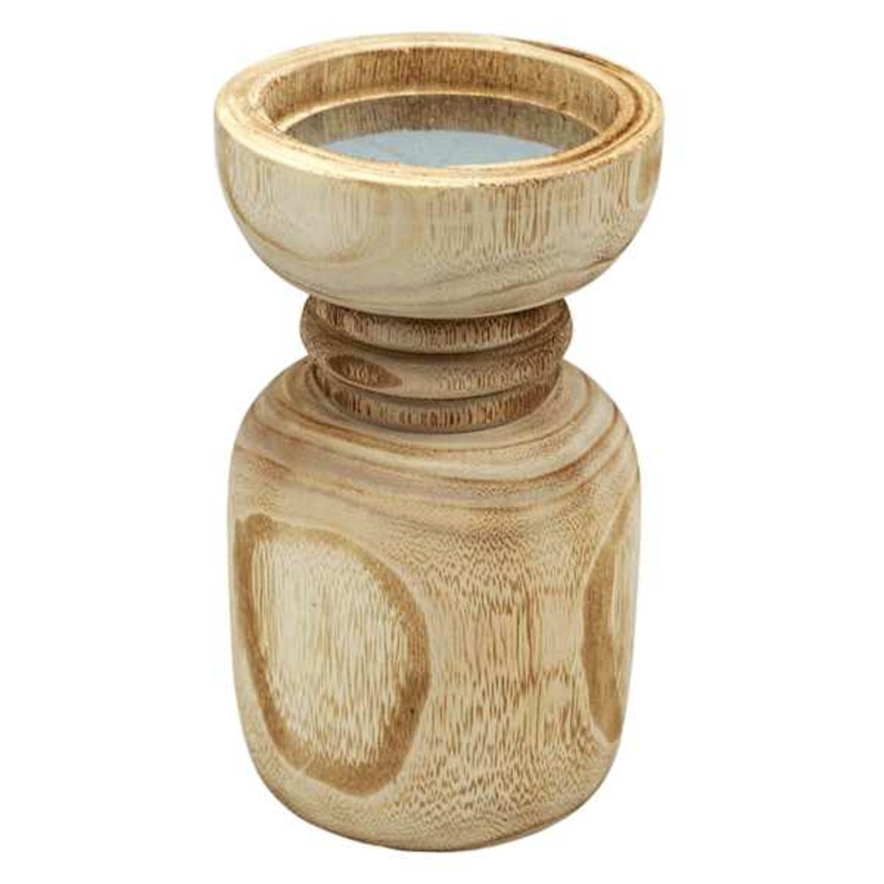Wood Candle Holder, 7″