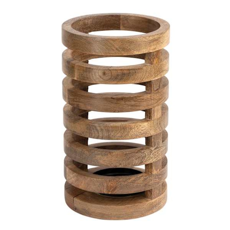 Wooden Cylinder Lantern, 12″