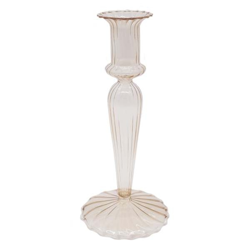 Champagne Glass Taper Candle Holder, 8.5″