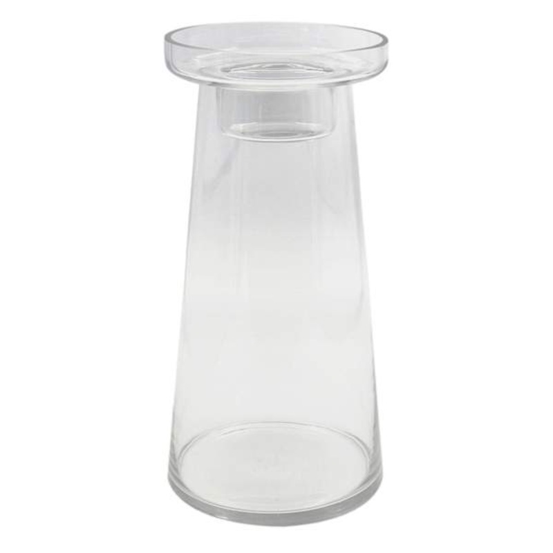Clear Glass Pillar Candle Holder, 14″