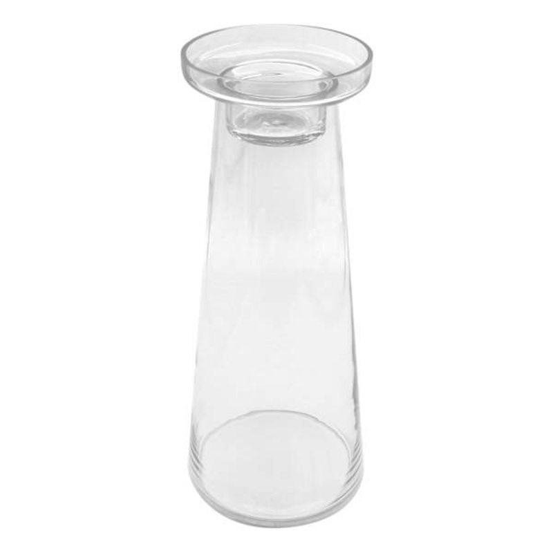 Clear Glass Pillar Candle Holder, 18.5″
