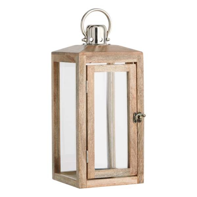 Natural Wood Lantern, 18″