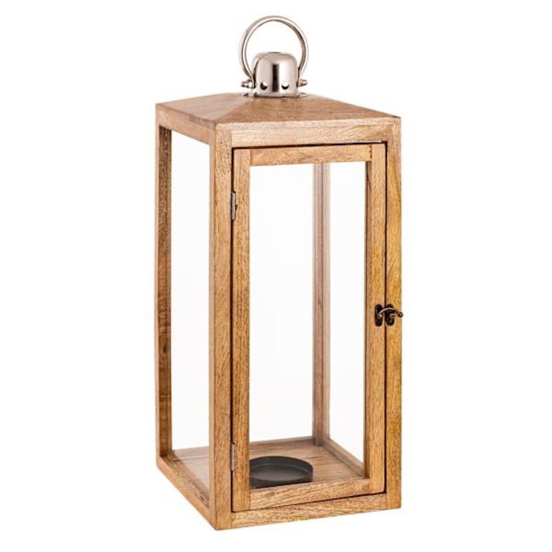 Natural Wood Lantern, 22″