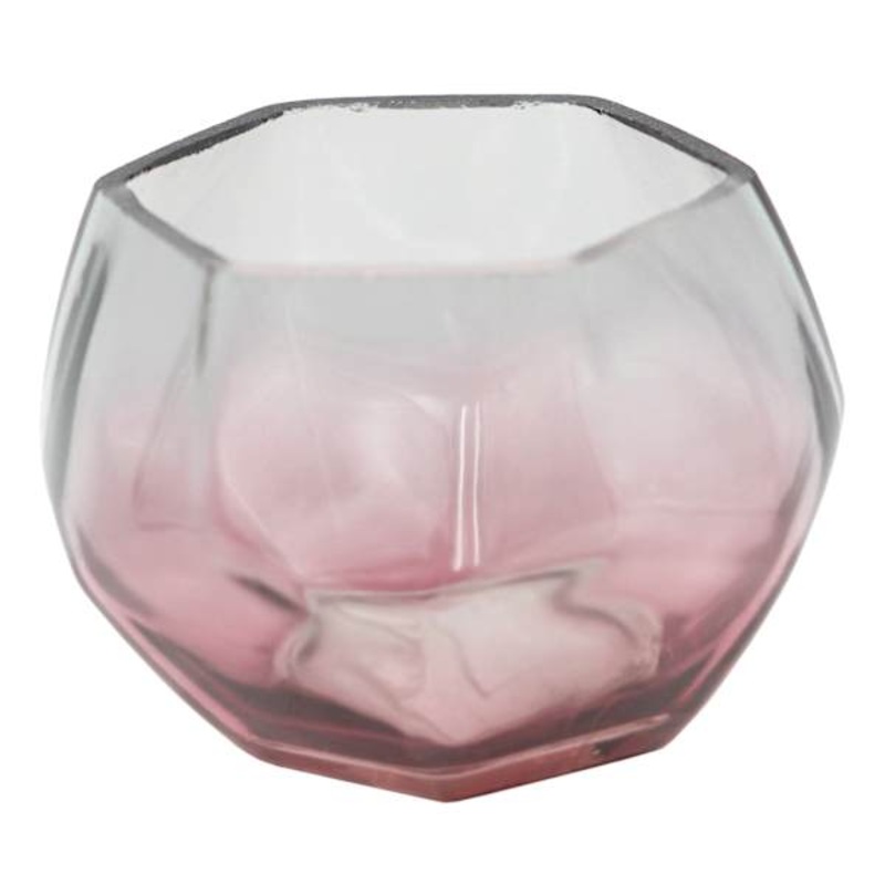 Pink & Grey Ombre Votive Candle Holder, 3″