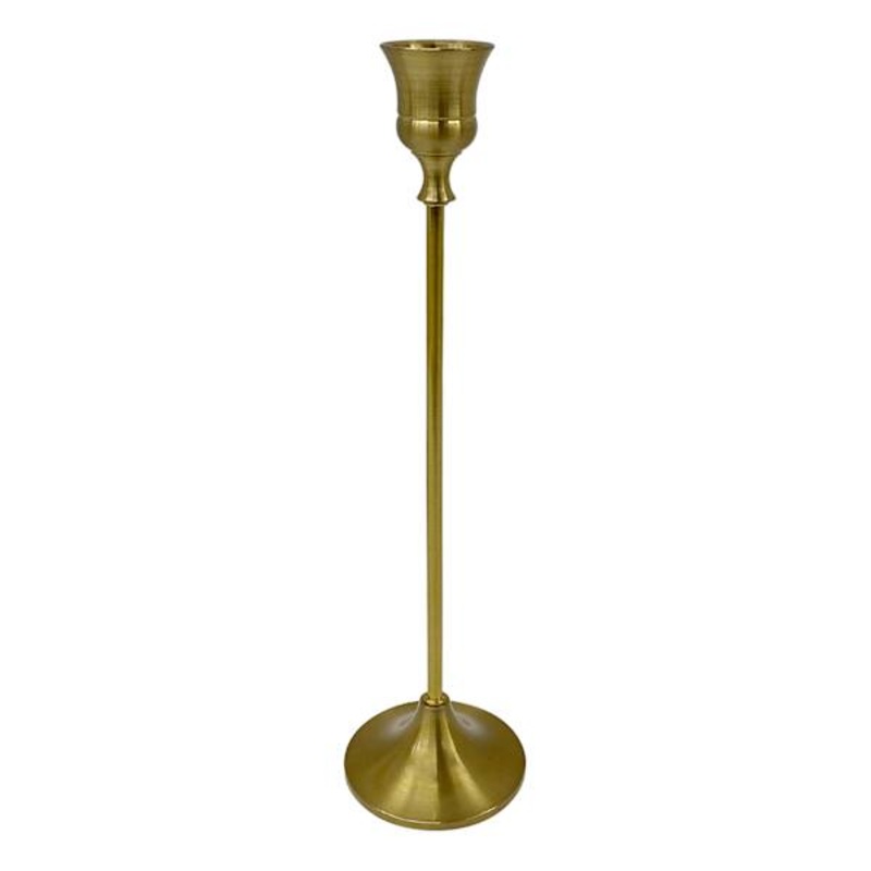 Providence Gold Metal Taper Candle Holder, 10″