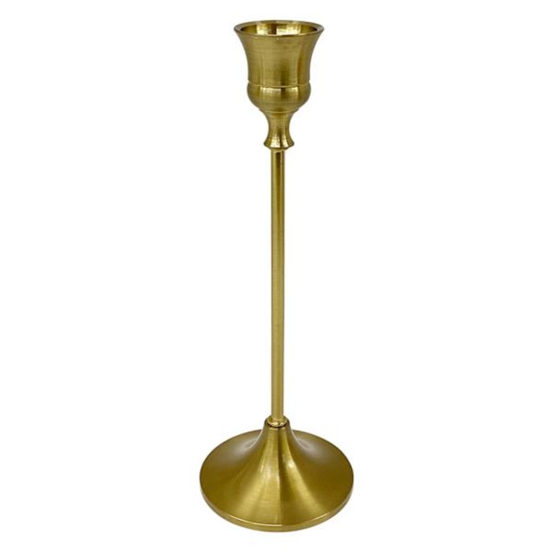Providence Gold Metal Taper Candle Holder, 7.7″