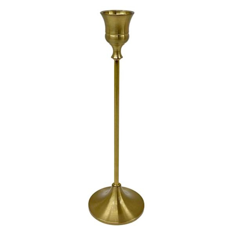 Providence Gold Metal Taper Candle Holder, 8.8″