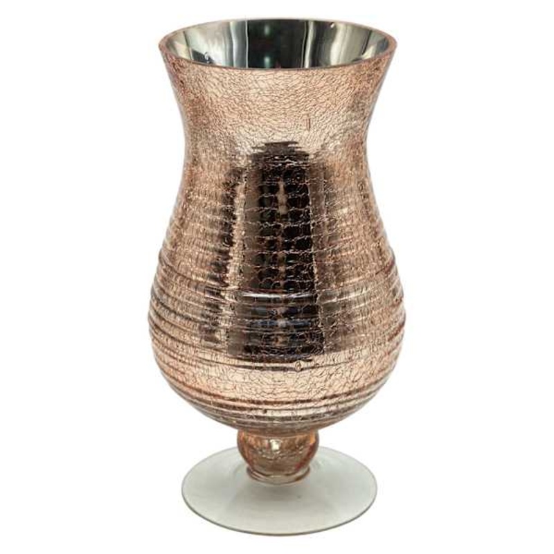 Rose Gold Hurricane Candle Holder, 10″