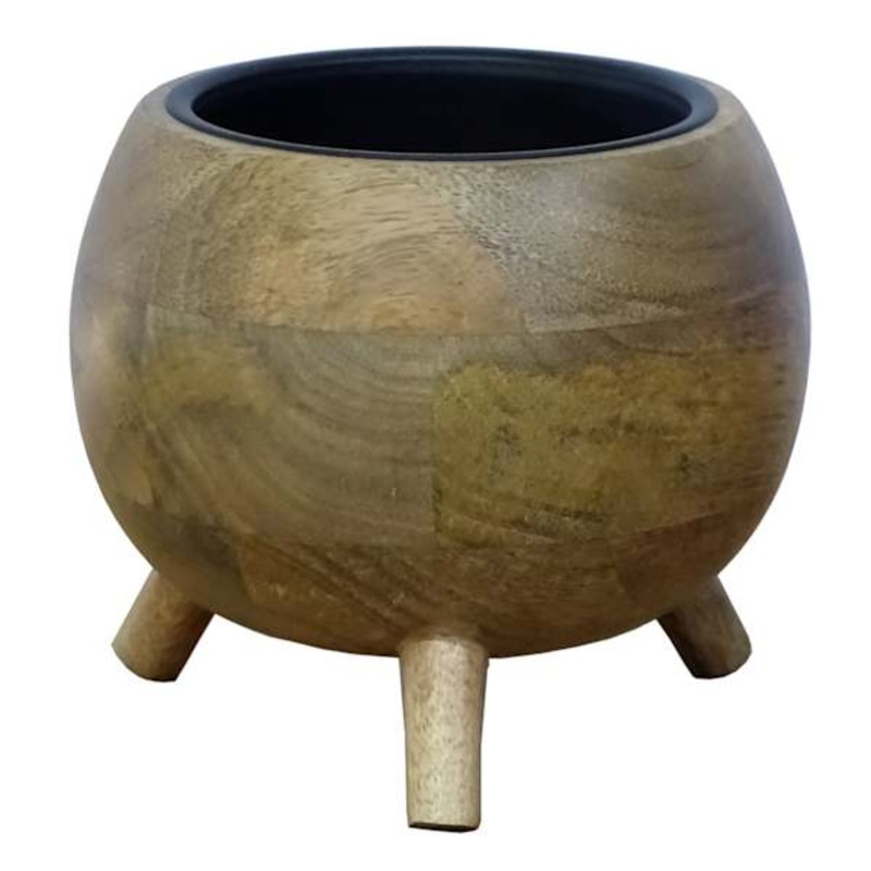 Round Wood Candle Holder, 4″