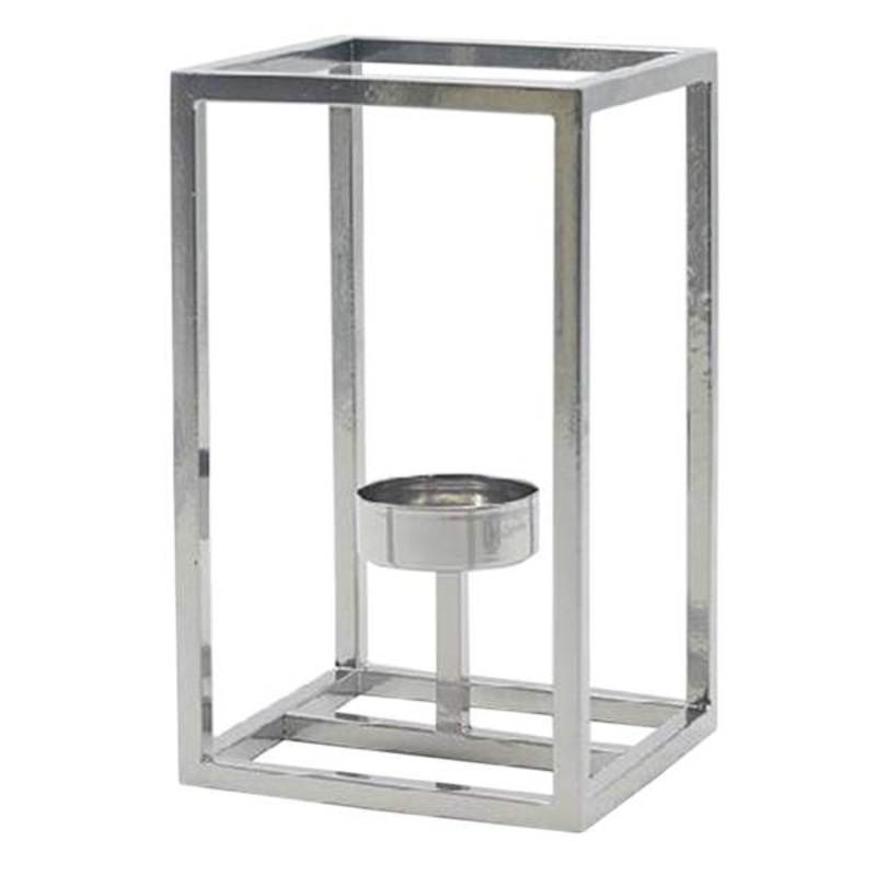 Square Metal Candle Holder, 8″