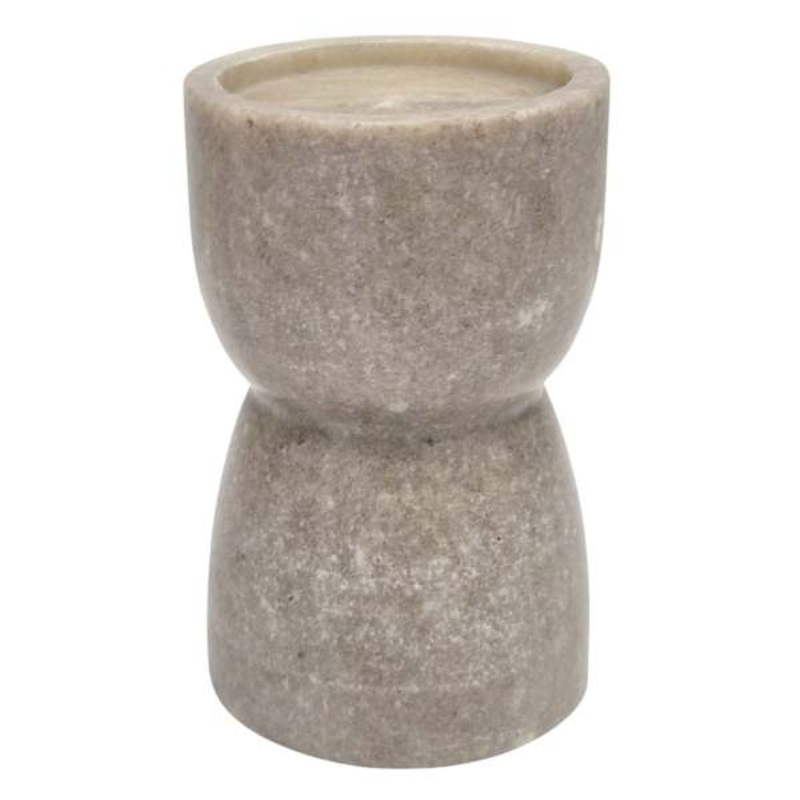 Tan Marble Pillar Candleholder, 6″
