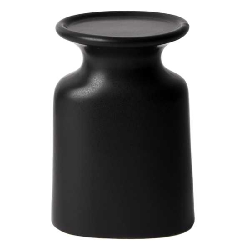Tracey Boyd Black Ceramic Pillar Candle Holder, 6″