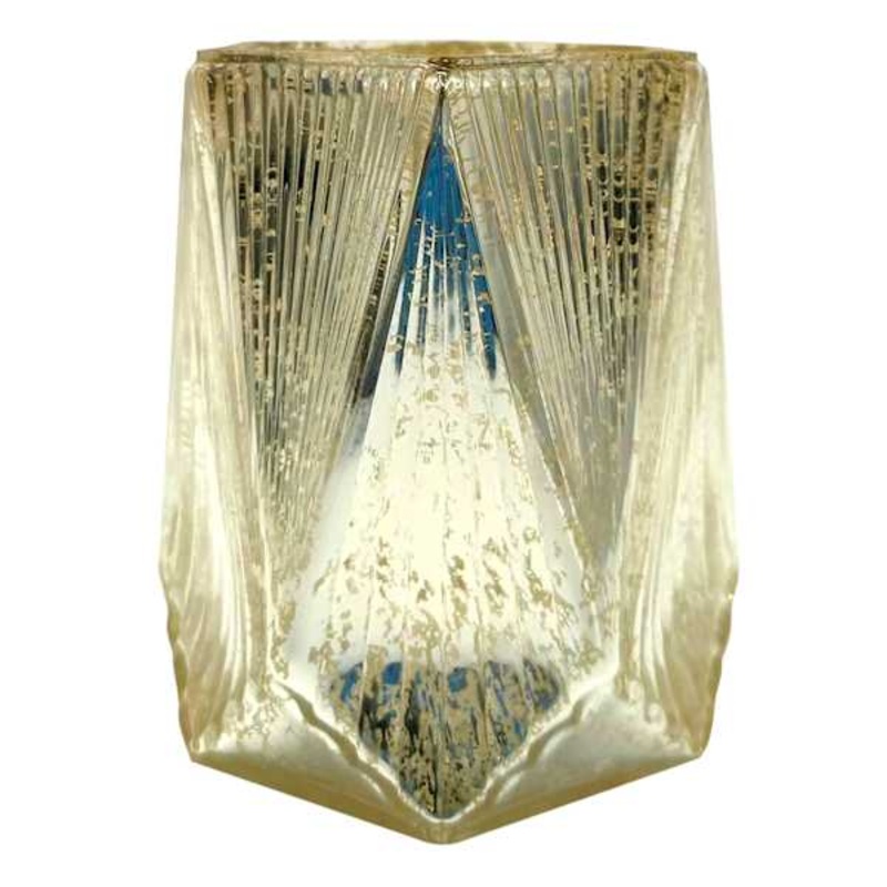 Tracey Boyd Mercury Glass Candle Holder, 5.3″