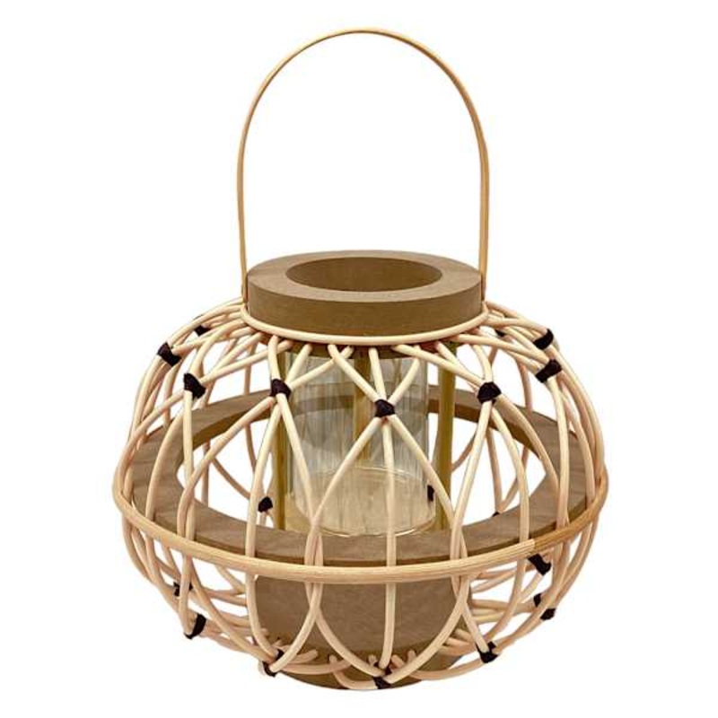 Tracey Boyd Round Rattan Lantern, 12×9.8