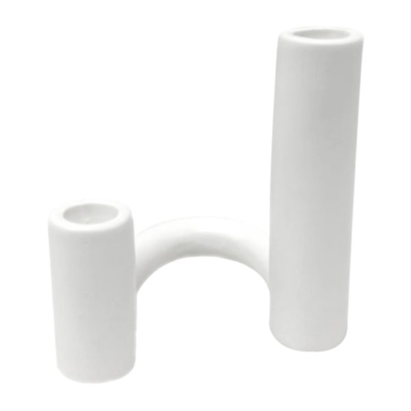 Tracey Boyd White Ceramic Candle Holder, 6″
