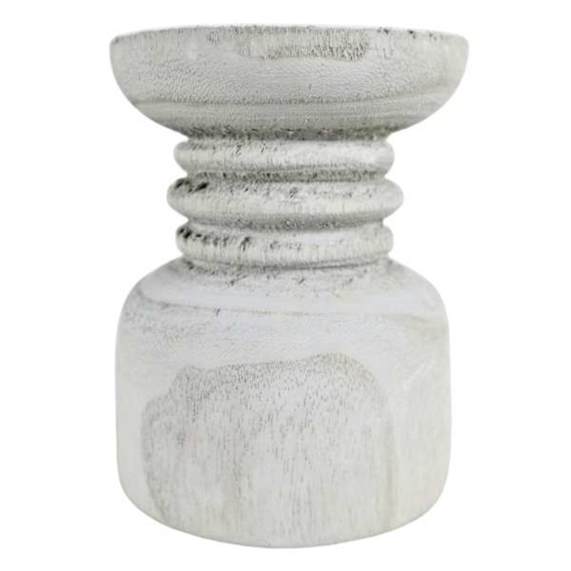 Ty Pennington Bleached Wood Candle Holder, 6″