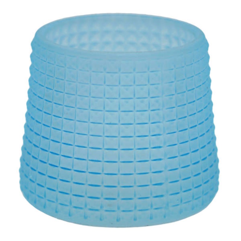 Ty Pennington Frosted Teal Glass Tealight Candle Holder, 3″