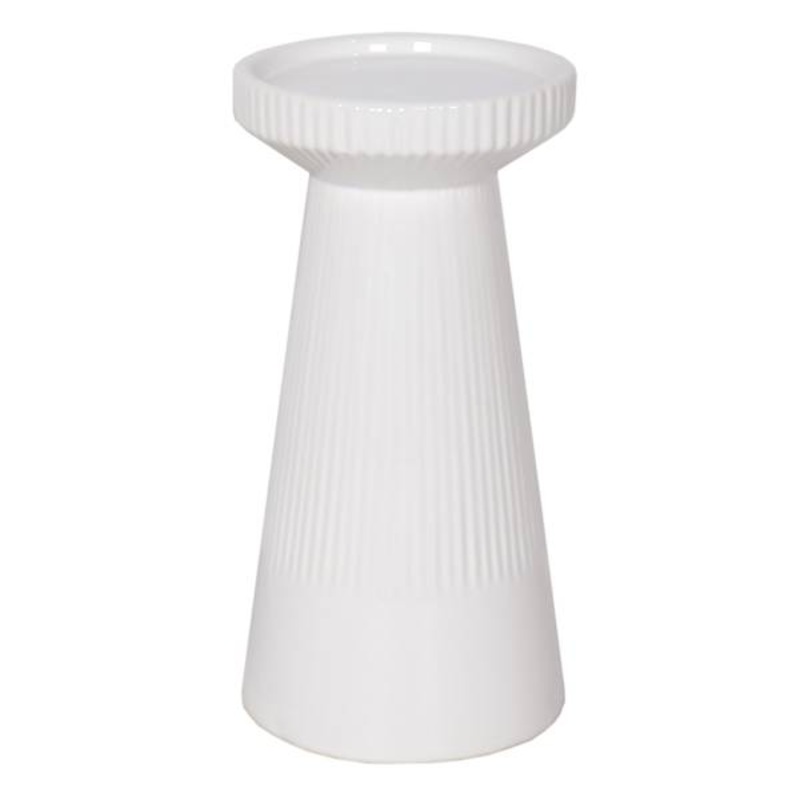 Ty Pennington White Ceramic Candle Holder, 8″