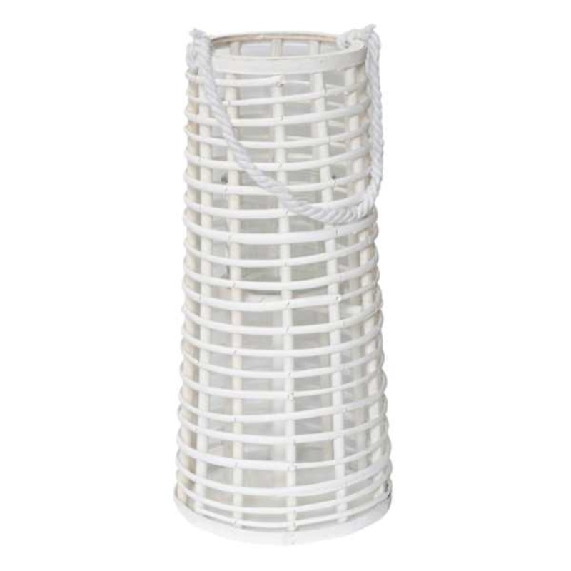 Ty Pennington White Willow Glass Lantern, 16″