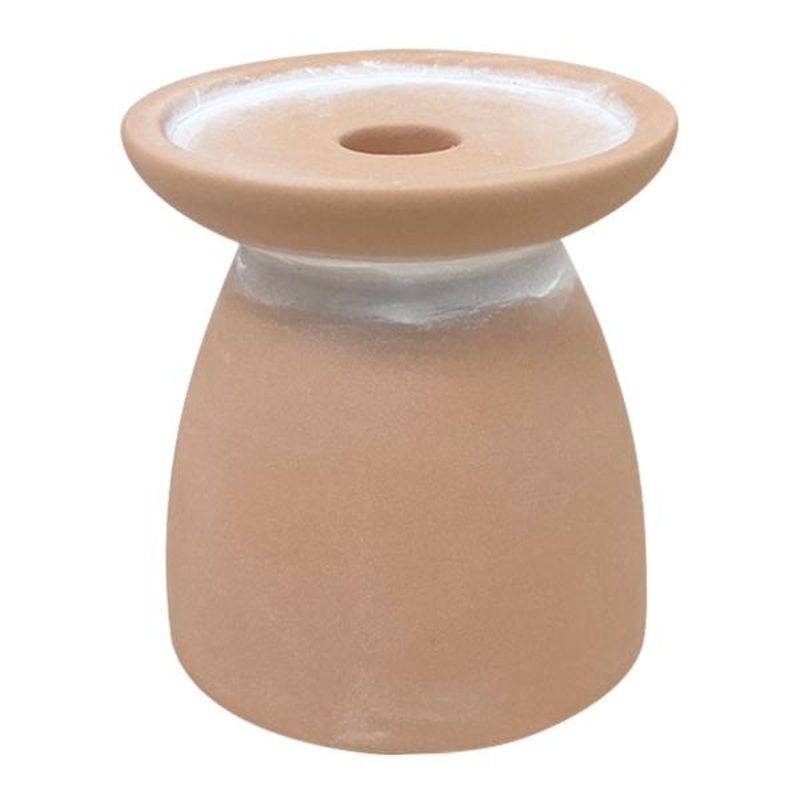 Unglazed Duo Candle Holder, 4.3″