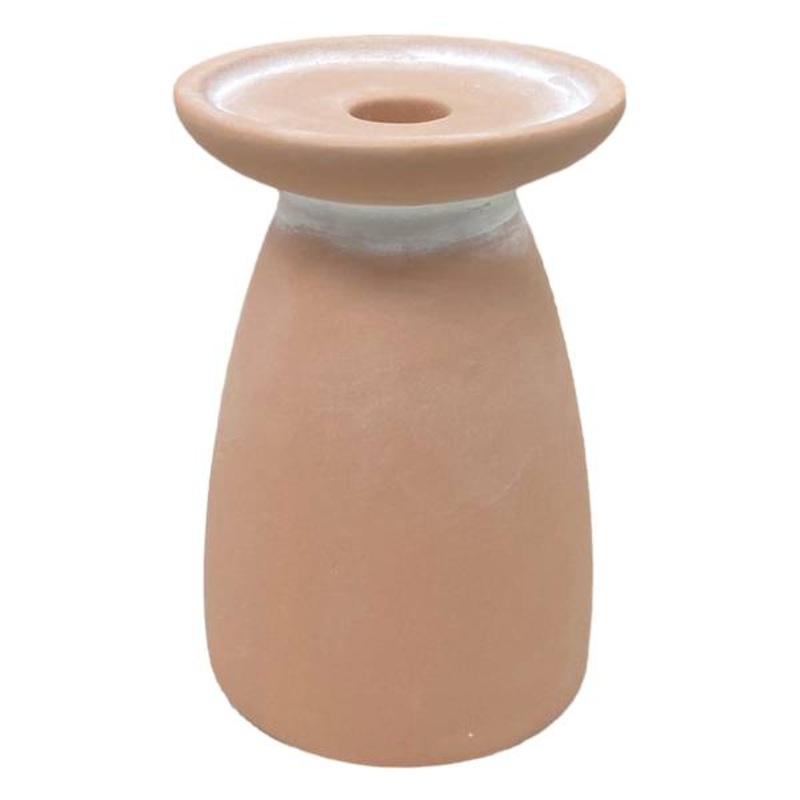 Unglazed Duo Candle Holder, 4×6
