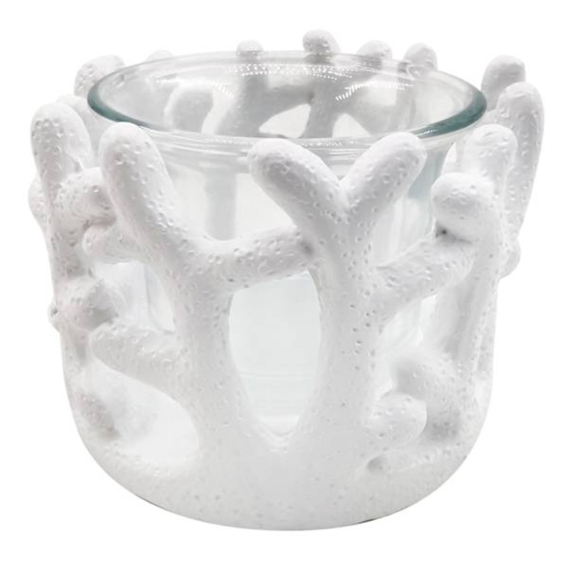 White Coral Candle Holder, 2.5″