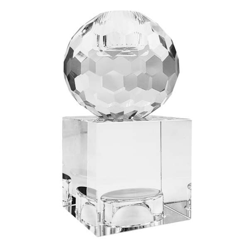 Crystal Ball Taper Candle Holder, 5″