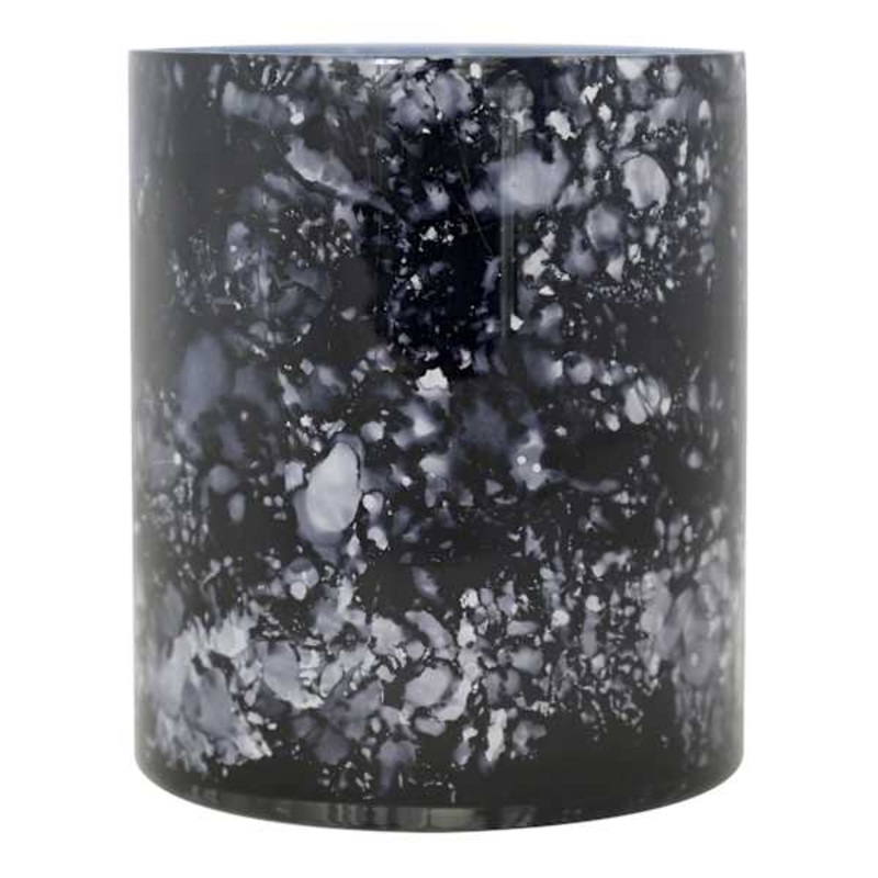 Deep Blue Speckled Glass Hurricane, 5.5″
