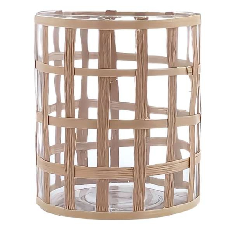 Glass Rattan Votive Holder, 5.5″