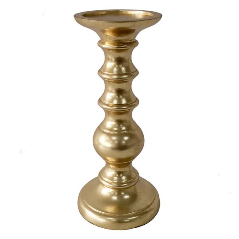 Gold Stacked Orb Candle Holder, Medium