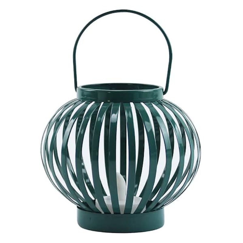 Green Metal LED Tealight Lantern, 4″