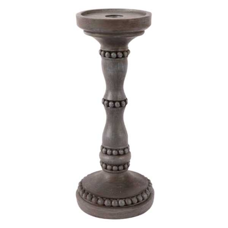 Grey Candle Holder, 10″