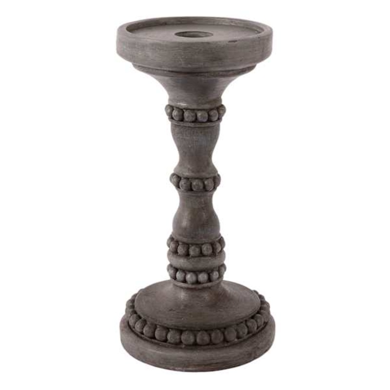 Grey Candle Holder, 8″
