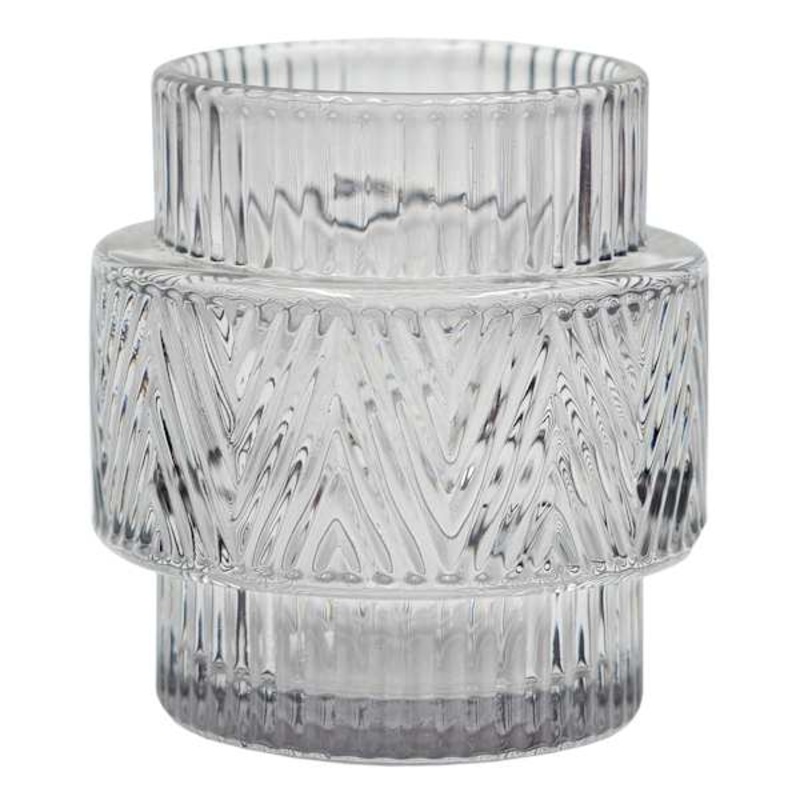 Grey Glass Votive Candle Holder, 3″