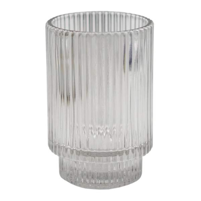 Grey Glass Votive Candle Holder, 4″