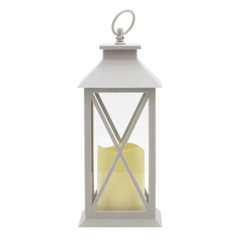 Grey LED Lantern, 12″