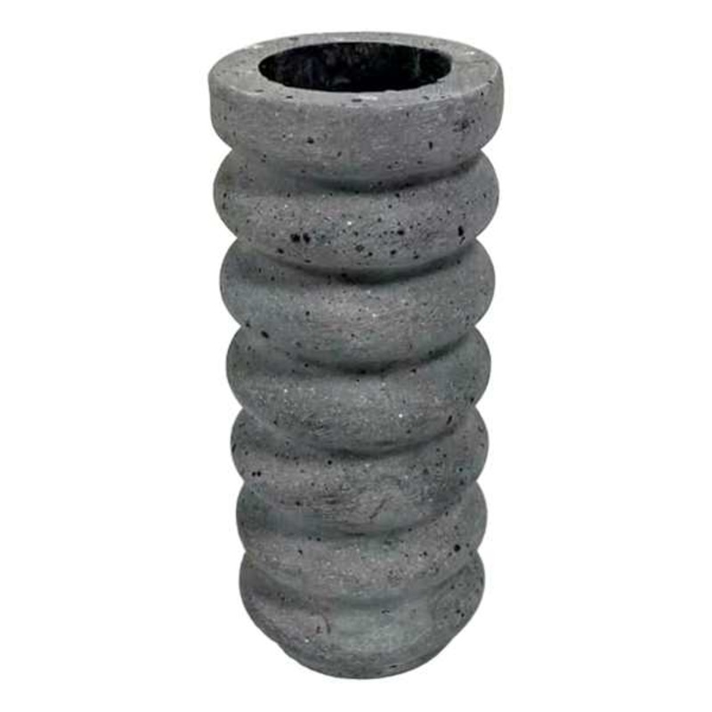 Grey Polystone Tealight Candle Holder, 6″