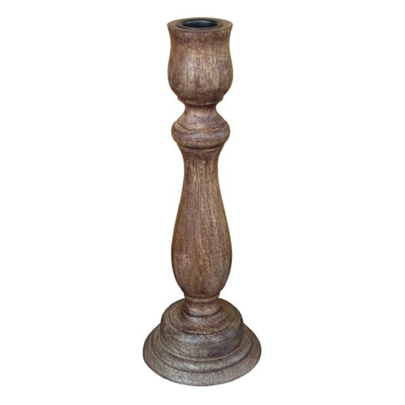 Honeybloom Wooden Taper Candle Holder, Small