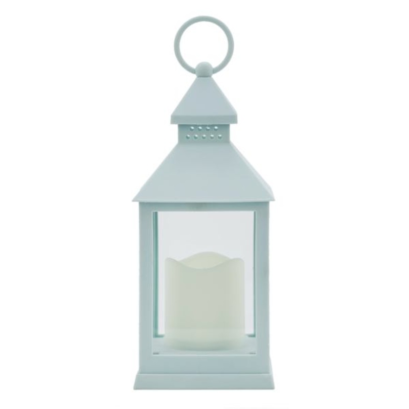 Light Blue LED Lantern, 9.5″
