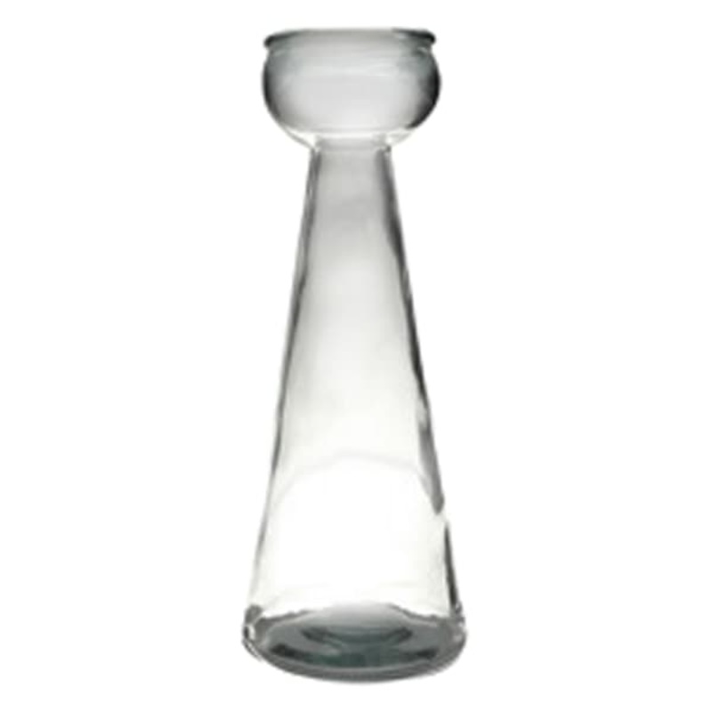 Luz Clear Glass Taper Candle Holder, 16″