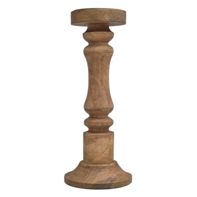 Mango Wood Candle Holder, 12″