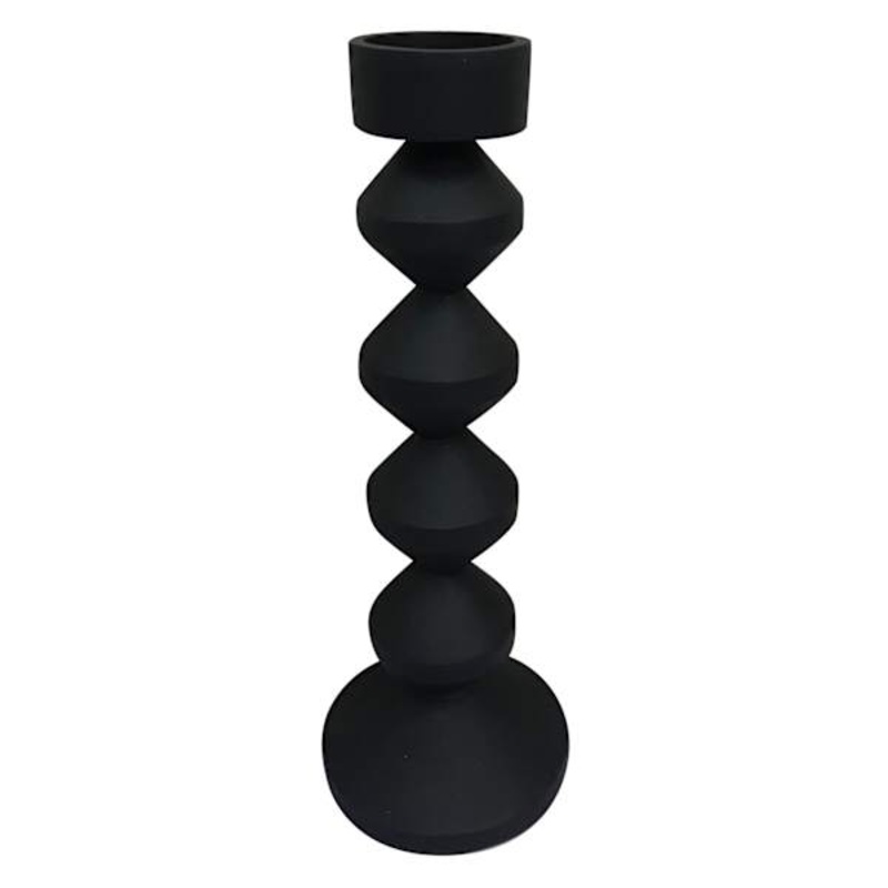 Matte Black Taper Candle Holder, 10″